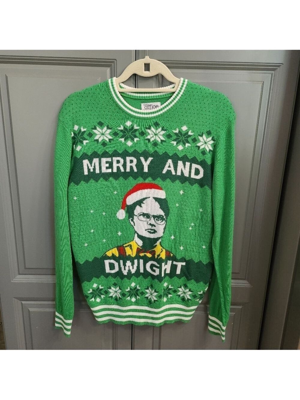 Green Merry and Dwight Sweater The Office Mens Small